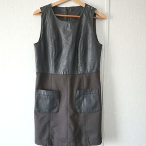 NEW BLACK sheep dress sleeveless faux leather